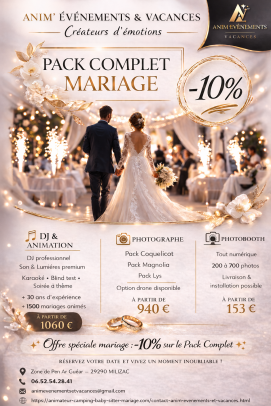 Pack complet animateur photobooth photographe mariage Brest Finistère